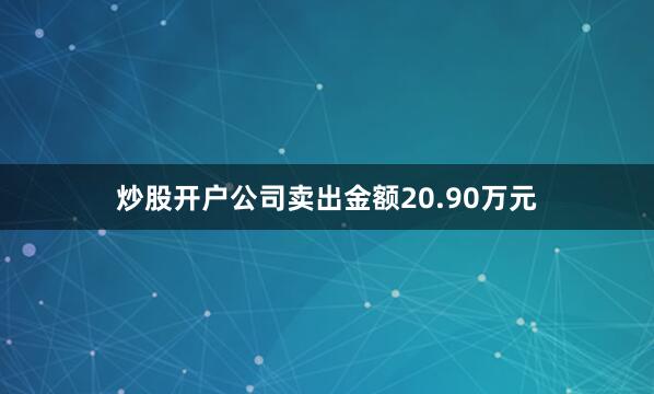 炒股开户公司卖出金额20.90万元